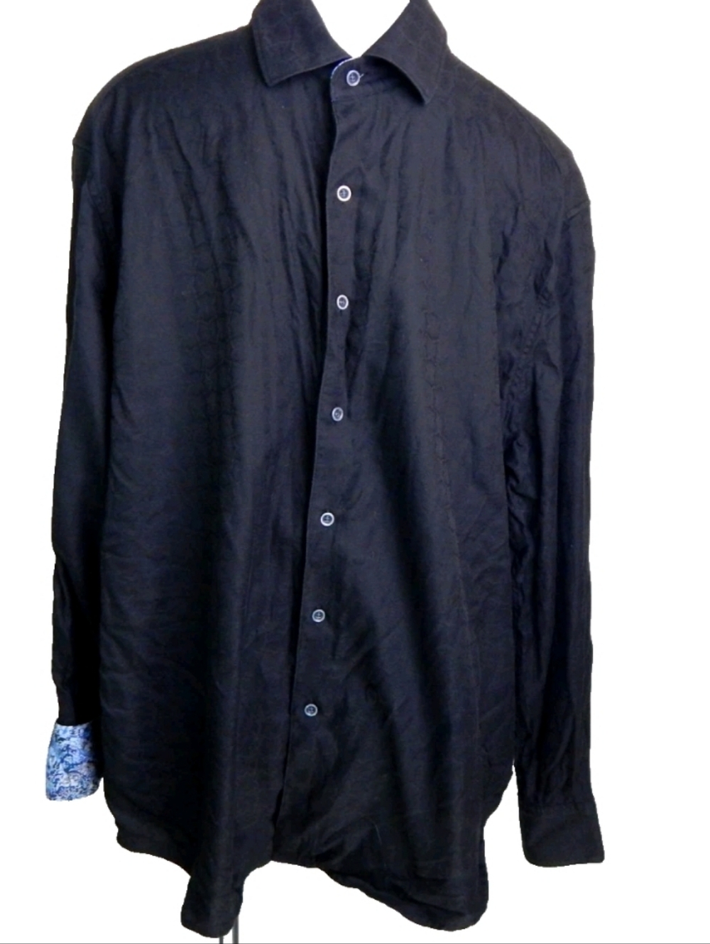 Robert Graham Black Geometric Jacquard Shirt